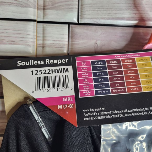 New Soulless Reaper‎ Halloween Costume Girl's Medium 7-8 Black Dress Up Outfit - Picture 12 of 14